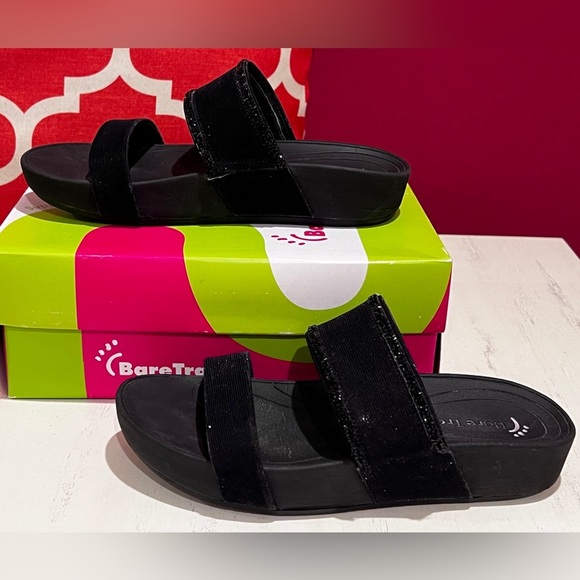 BareTraps Glittery Black Slide-On Sandals - Picture 4 of 9